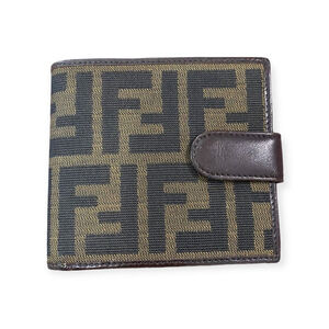 Authentic Compact Fendi Wallet | Zucca FF Logo Small Fendi Wallet